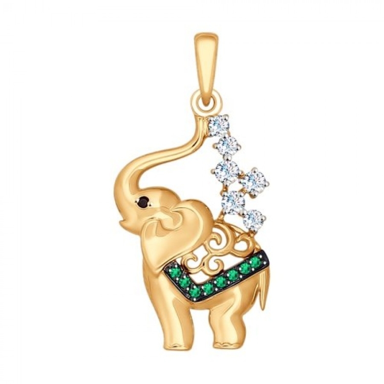 Золотая подвеска слон