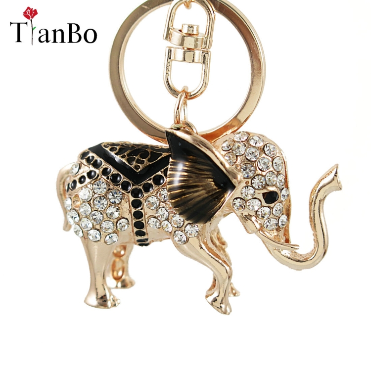 Золотой слон со стразами подвеска