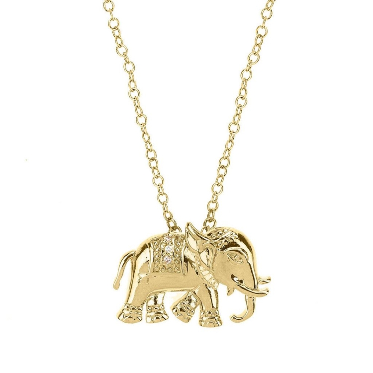 Золотой кулон в виде слона