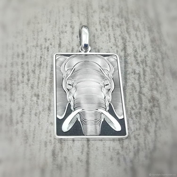 Подвеска слон серебро