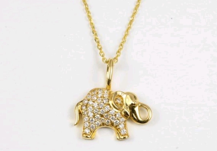 Золотой кулон Слоник