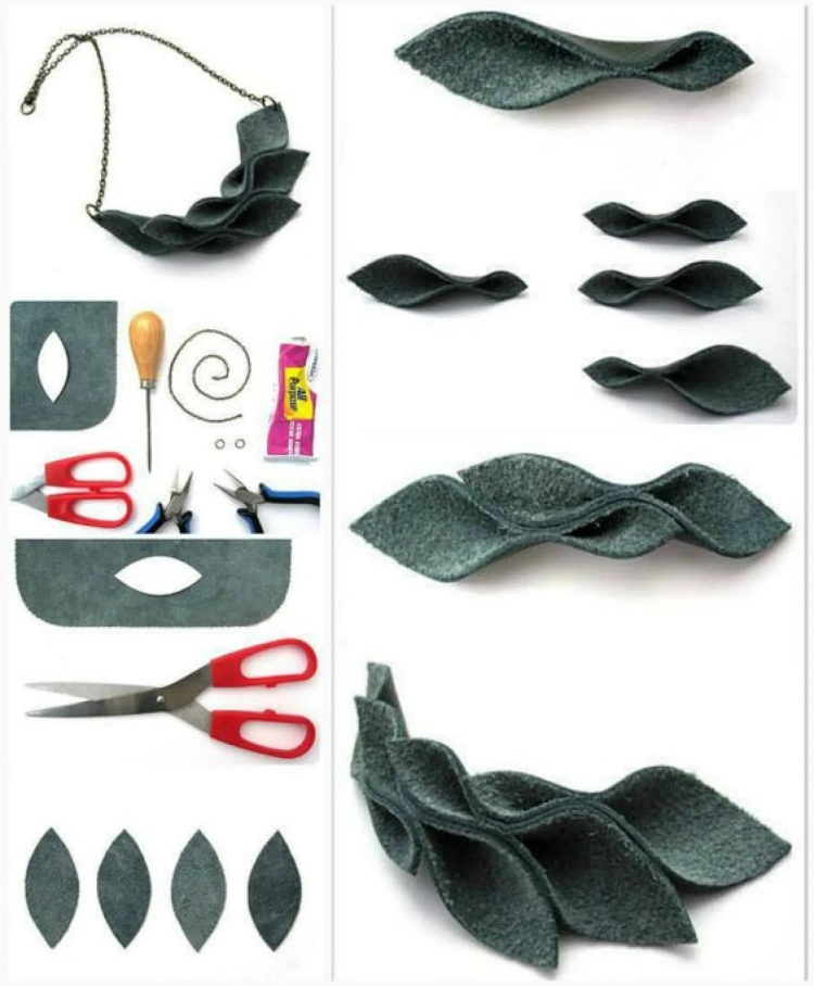 Украшения из кусочков кожи своими руками