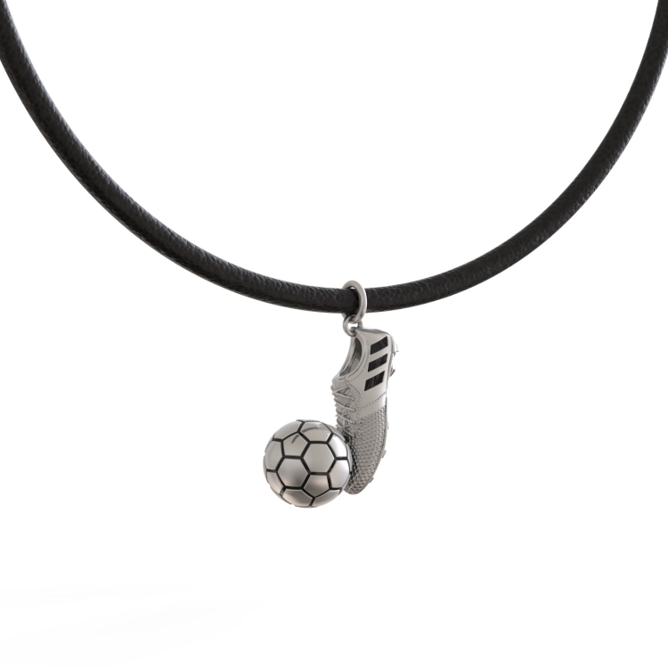 Подвеска футбольный мяч серебро