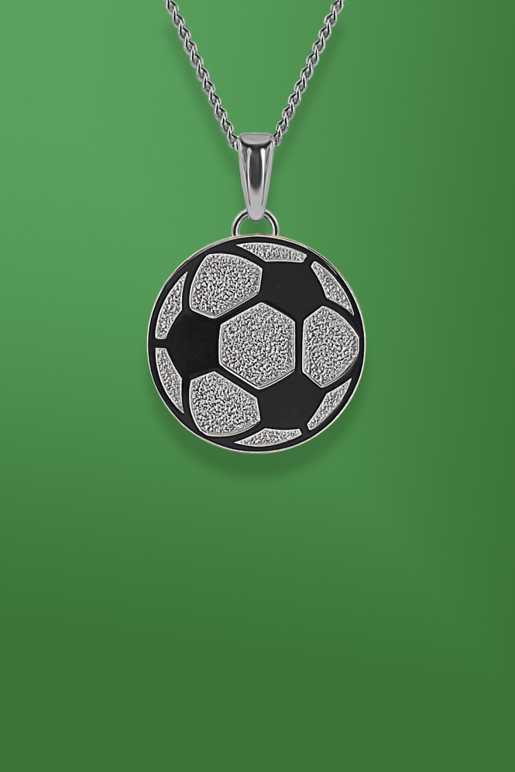 Серебряная подвеска футбольный мяч