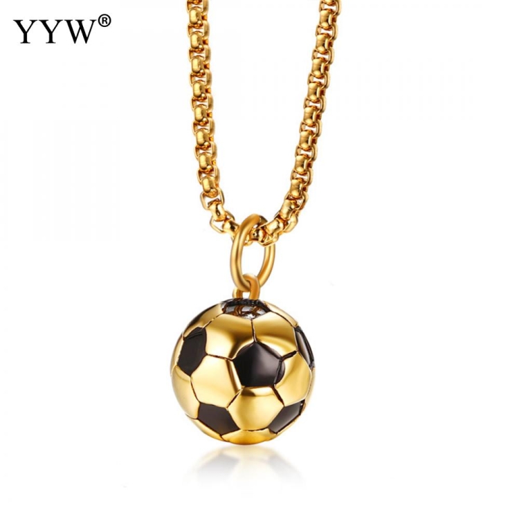 Кулон футбольный мяч золотой