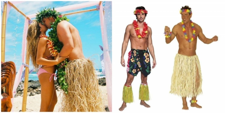 Гавайская вечеринка мужчины