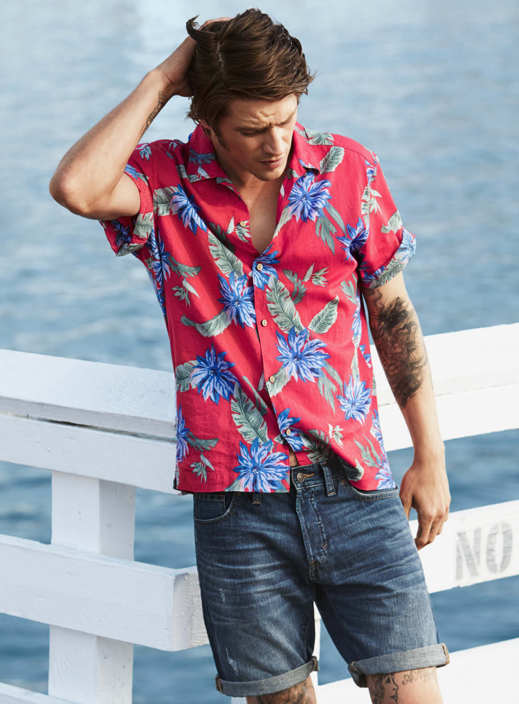 Мужская Гавайская рубашка Модис h&m