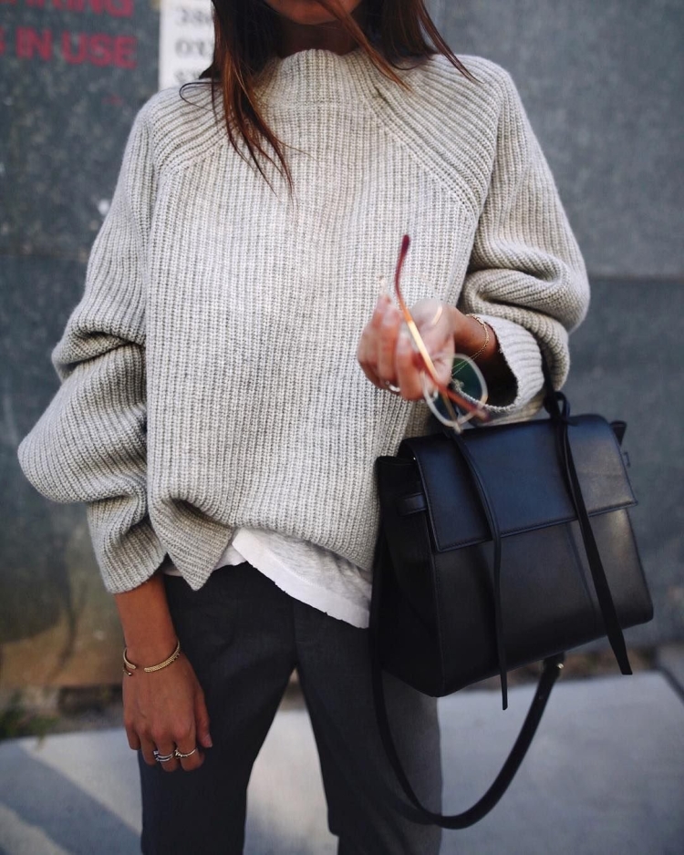 Свитер серый кашемир h m оверсайз