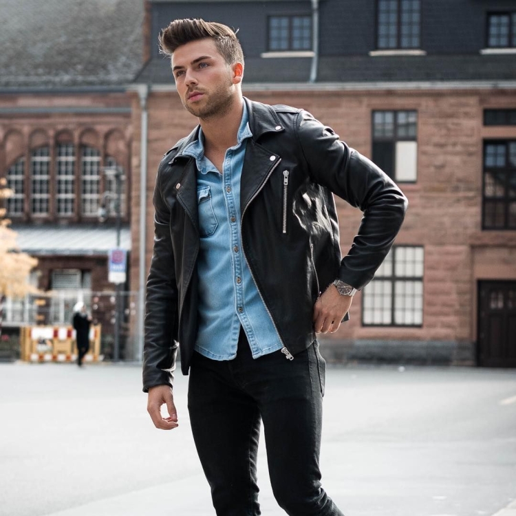 Челси джинсы и кожанка мужская