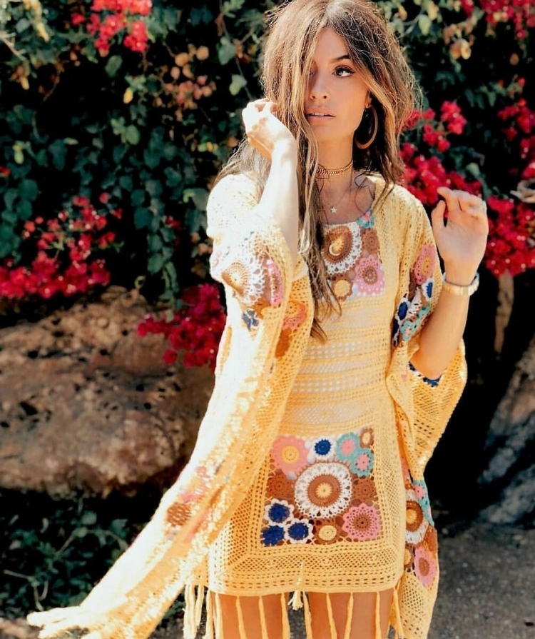 Вязаный топ в стиле бохо