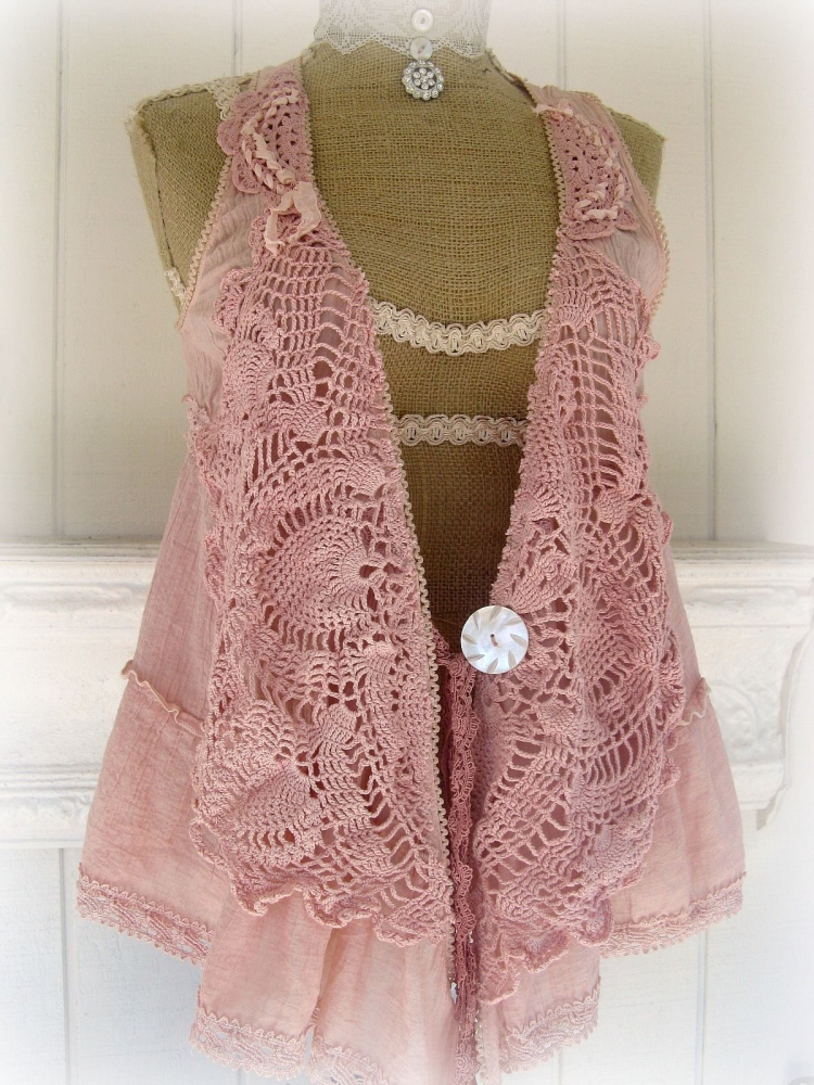 Кофточка в стиле бохо, вязаная