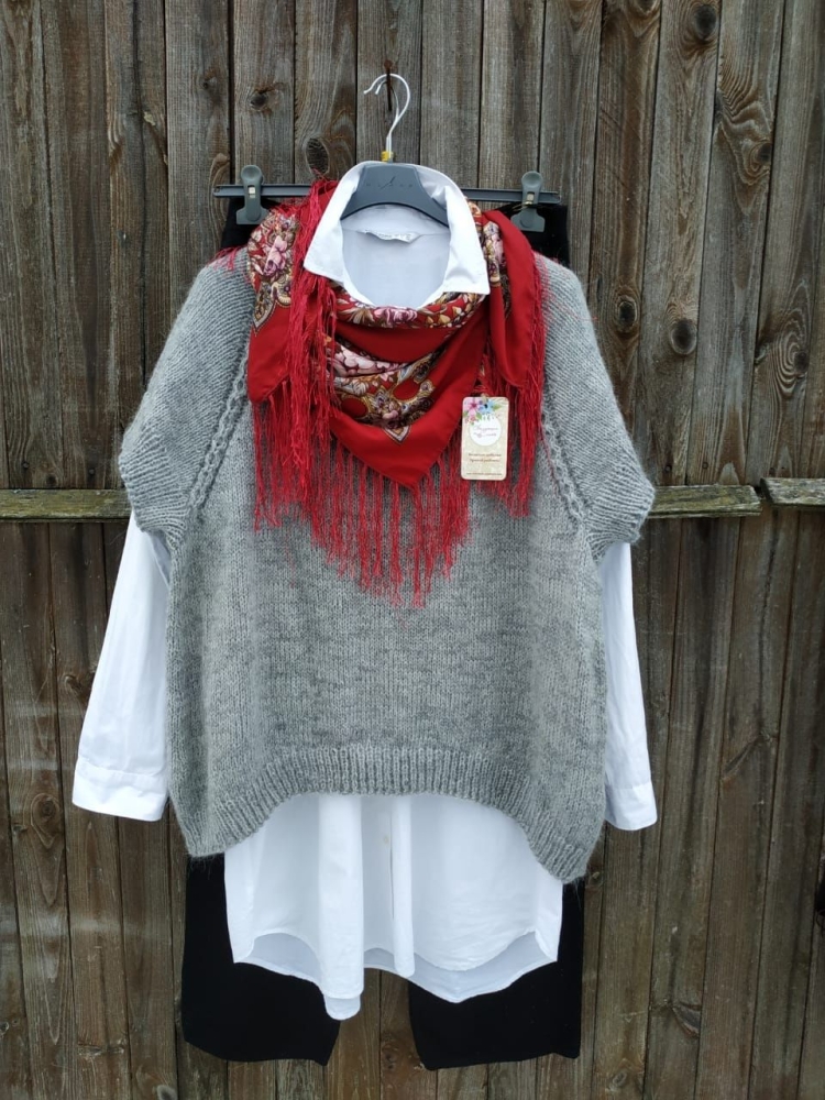 Ажурный жилет спицами