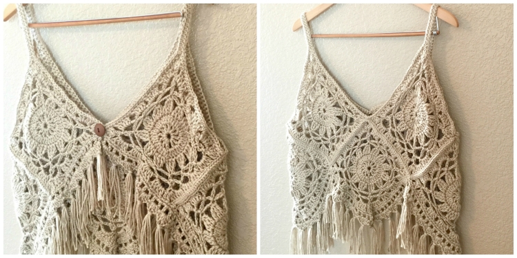 Вязаная накидка бохо