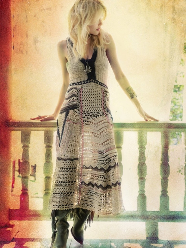 Ажурные жилеты в стиле бохо вязаные