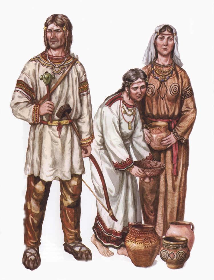 Костюм древних восточных славян (6-9 века)