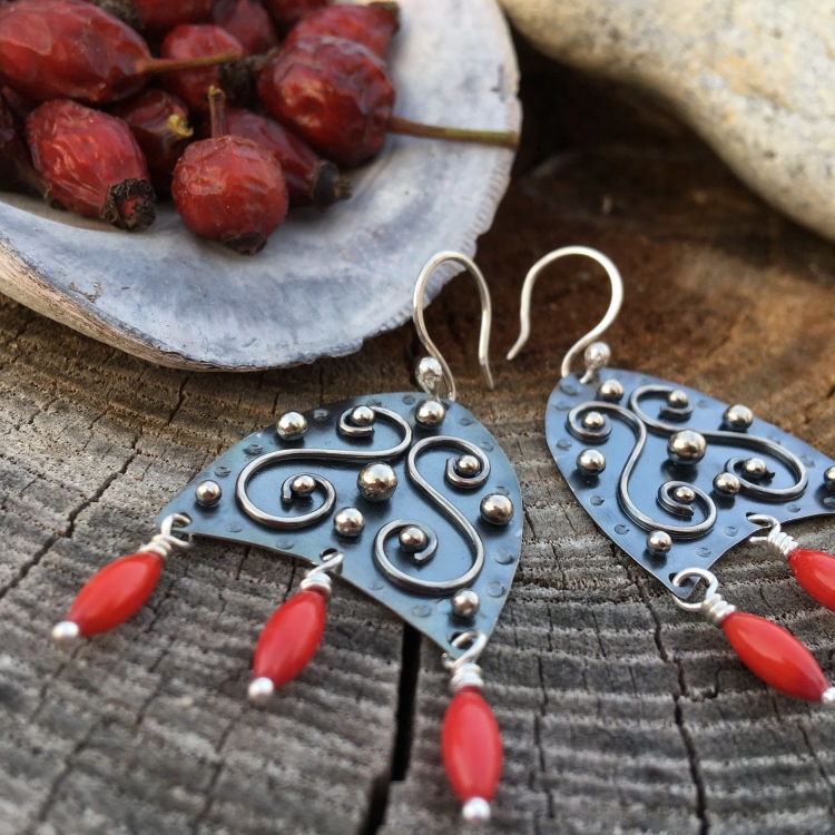 Серьги в русском стиле