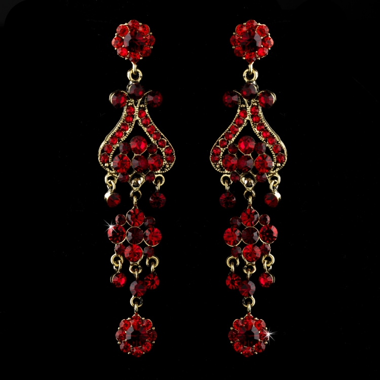 Красные серьги бижутерия