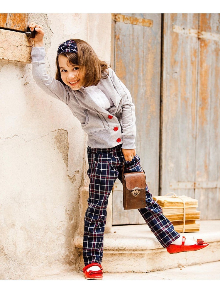 Брюки в клеточку для девочки