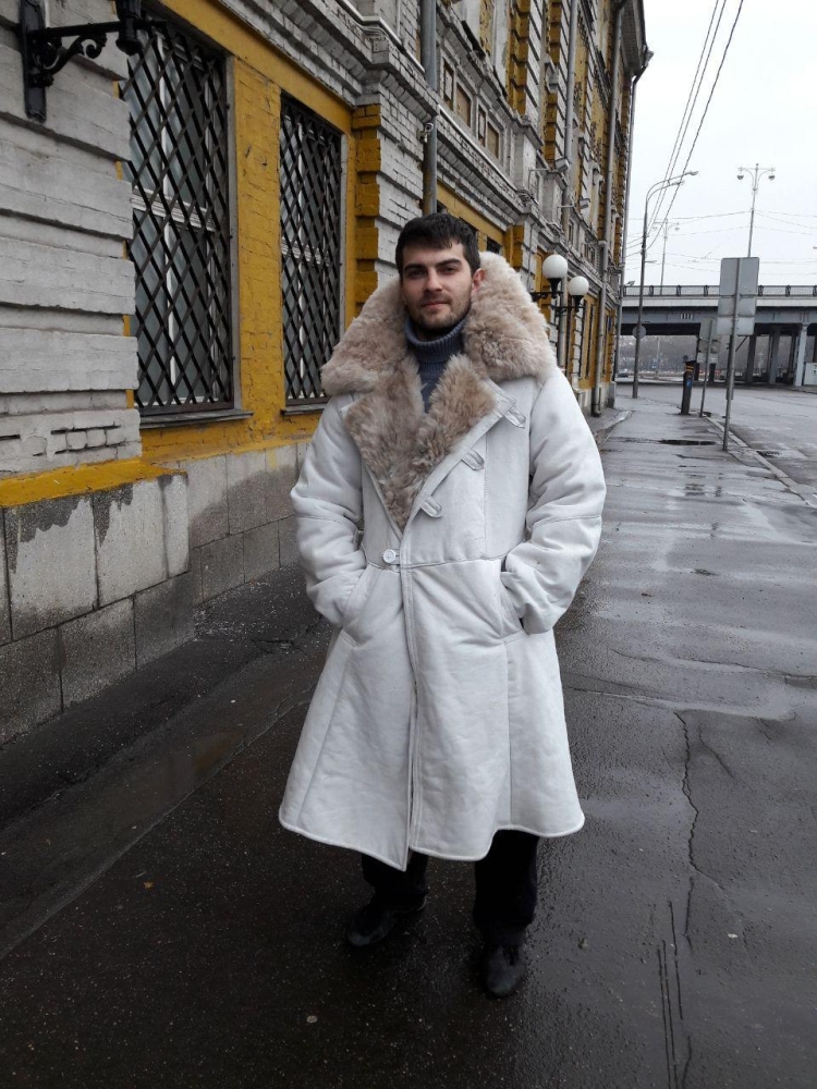 Бекеша Офицерская белая из овчины