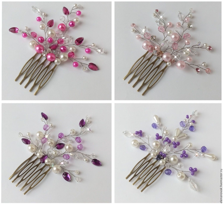 Гребень для волос из бисера