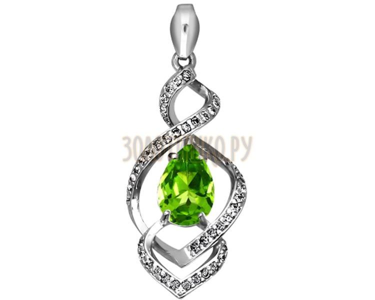 Соколов подвеска хризолит серебро