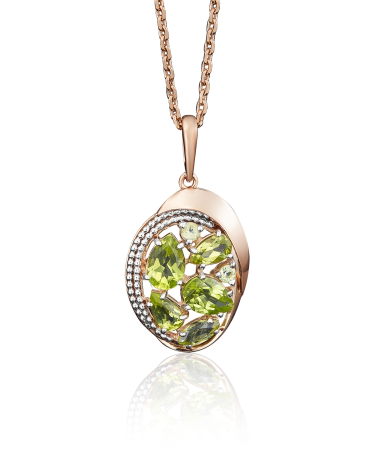 Подвеска с хризолитом в золоте