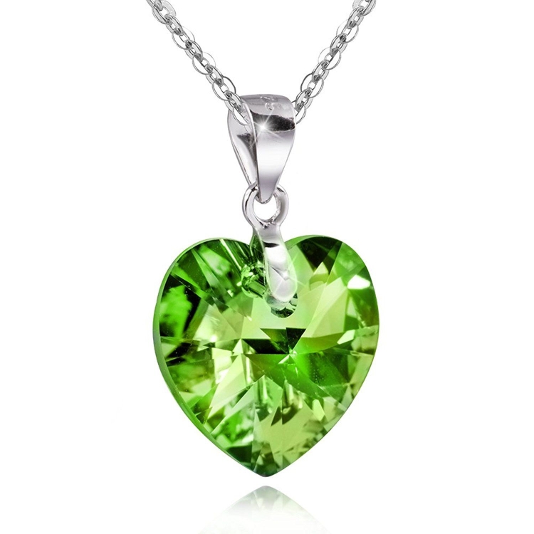 Подвеска с хризолитом сердце