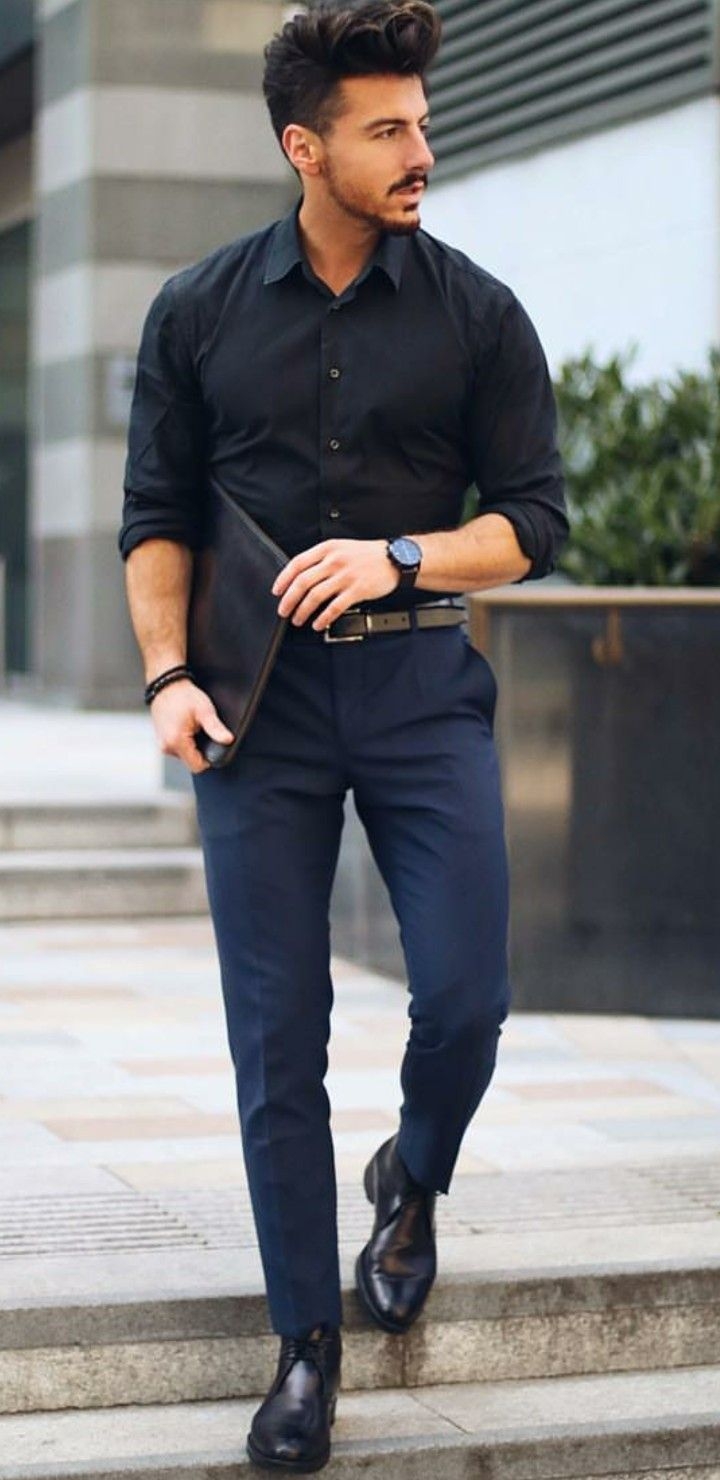 Стиль с черной рубашкой