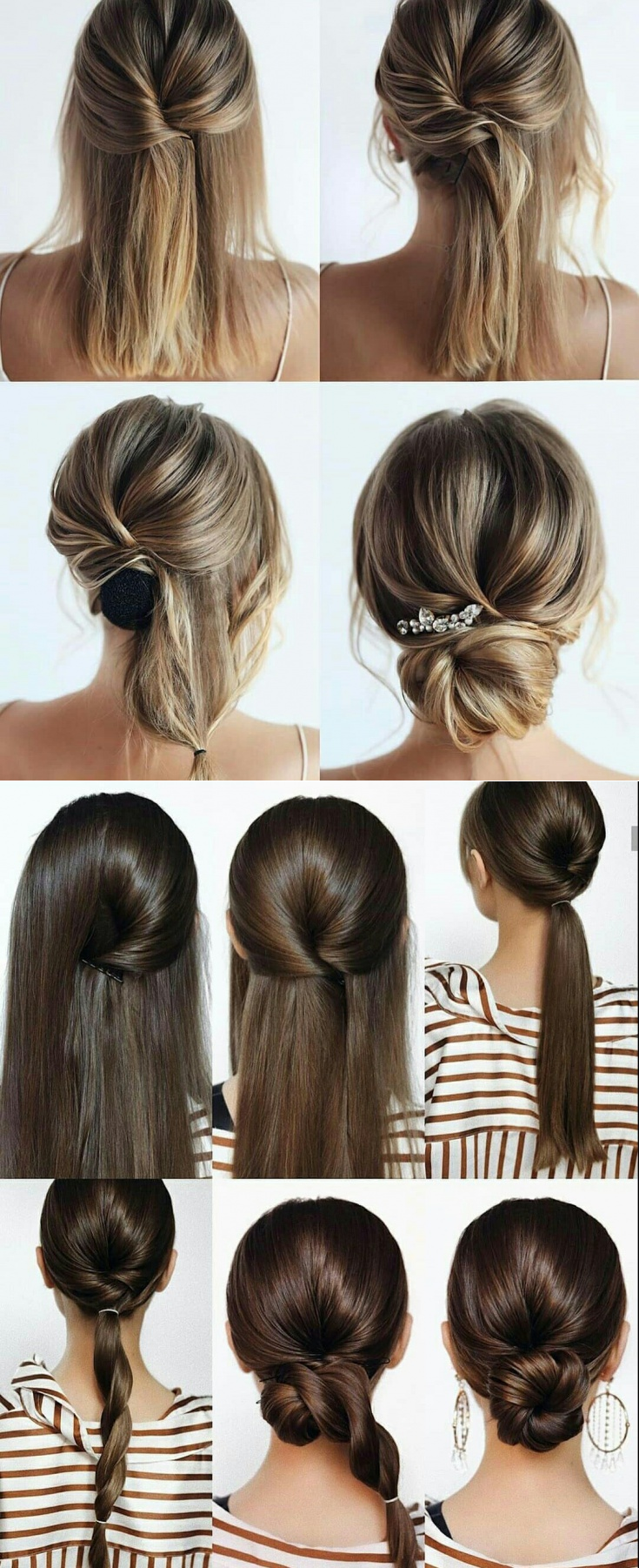 Собранные прически на длинные волосы повседневные