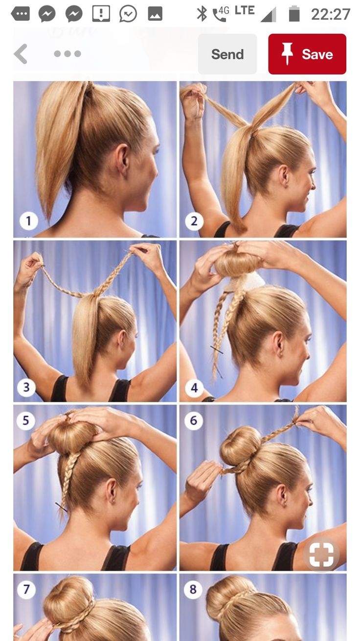 Причёски с бубликом на средние волосы