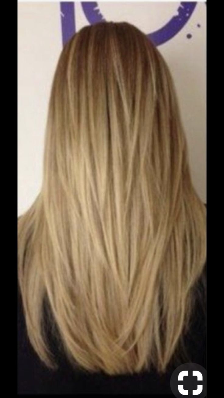 Стрижка слоями на длинные прямые волосы