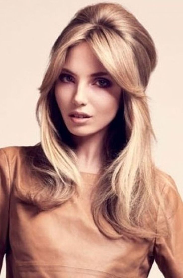 Прически с начесом на длинные волосы с челкой