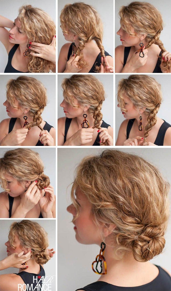 Быстрая прическа на средние волосы кудрявые