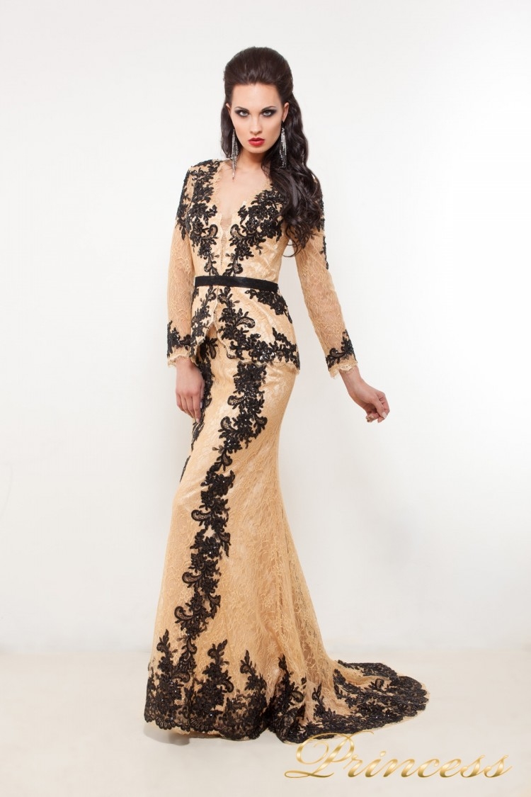 Чёрное вечернее платье длинное