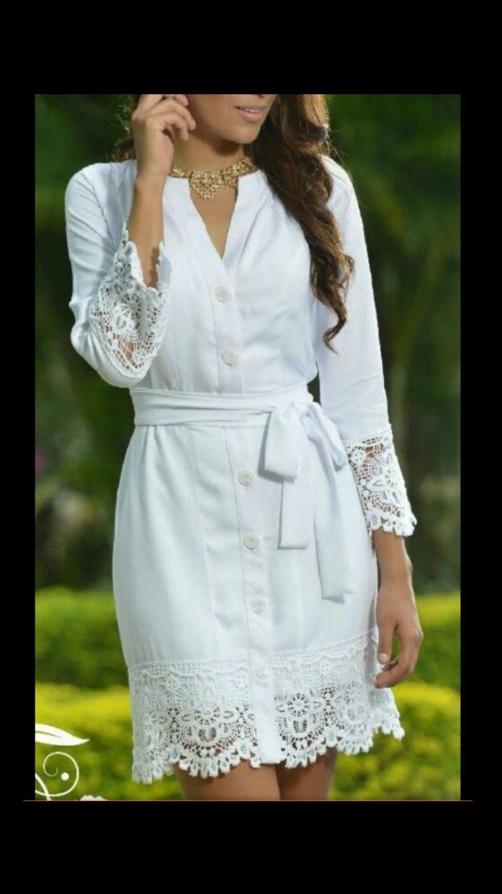 Платье рубашка с кружевом