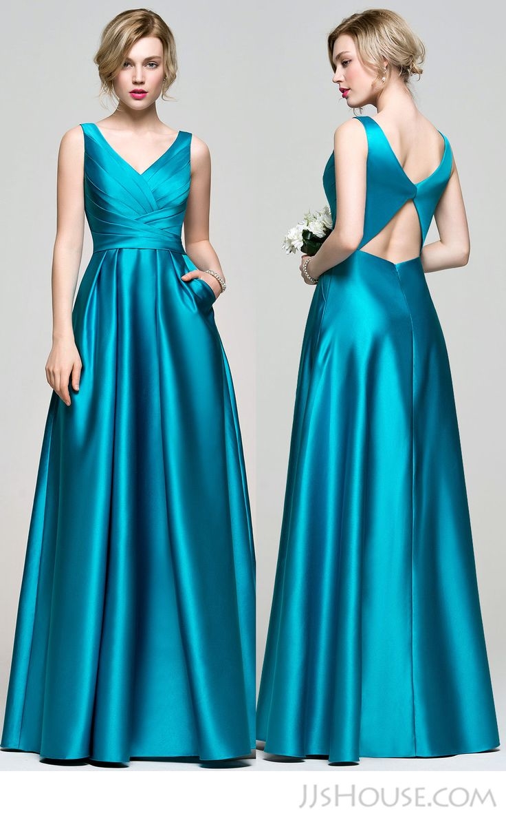 Атласное платье изумрудного цвета