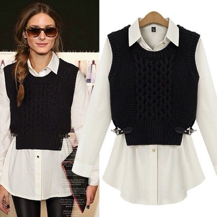 Образ с модныой жилеткой