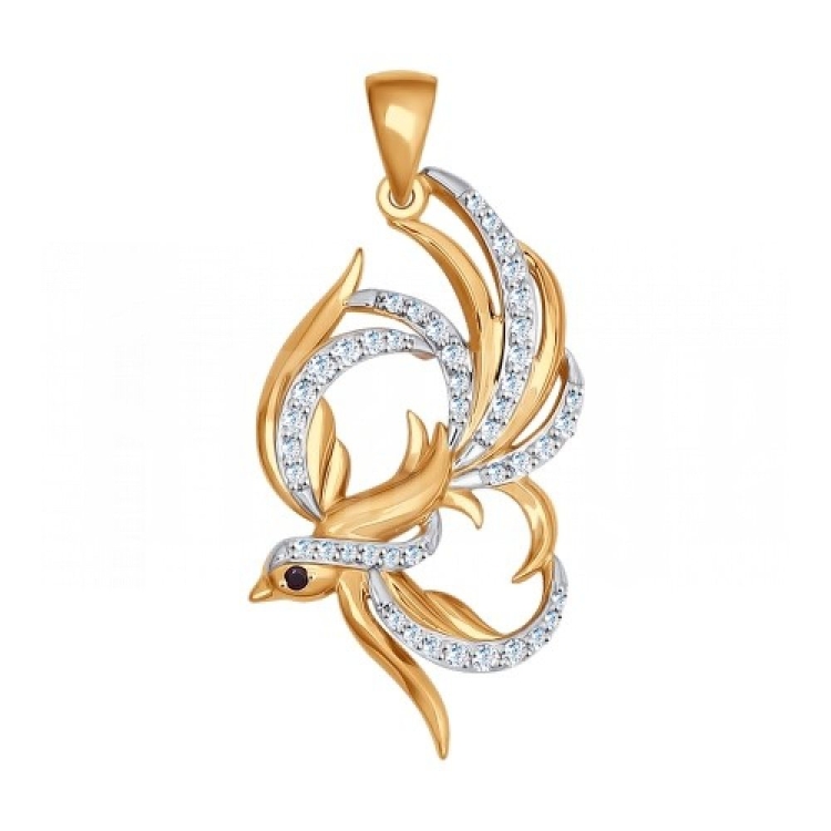 Подвеска птица золото