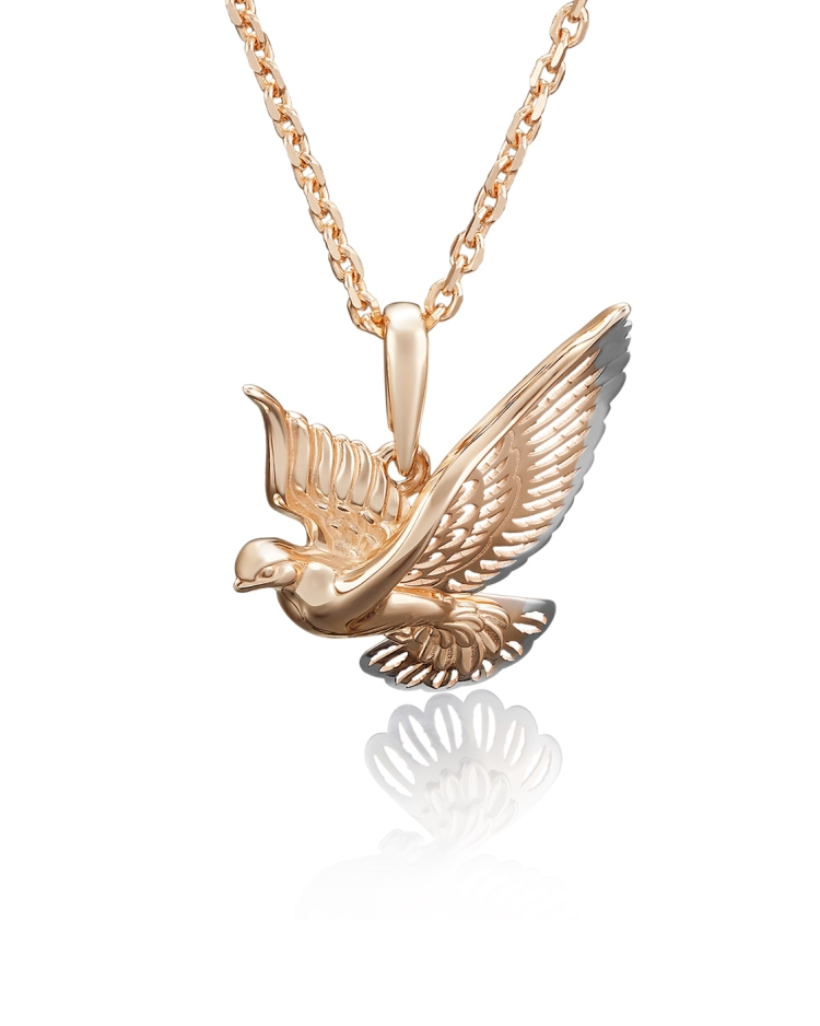 Подвеска птичка золото