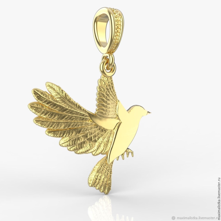 Подвеска птичка золото