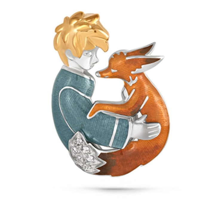 Серебряный кулон маленький принц и Лис