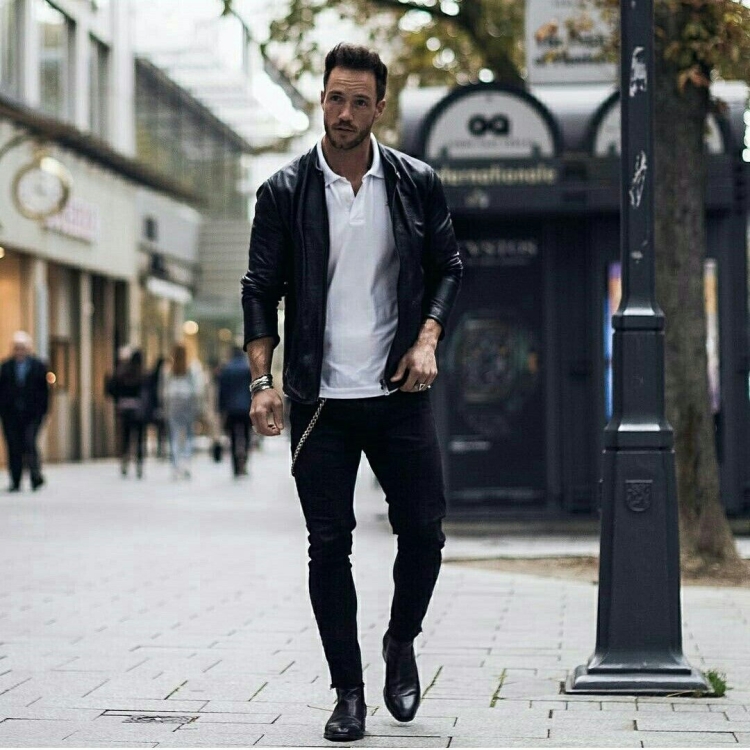 Мужской стиль черные джинсы