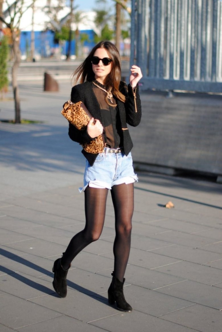 Образ с кожаными шортами
