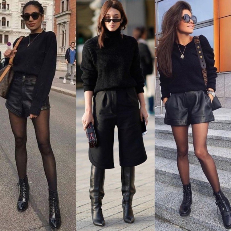 Кожаная юбка с пиджаком