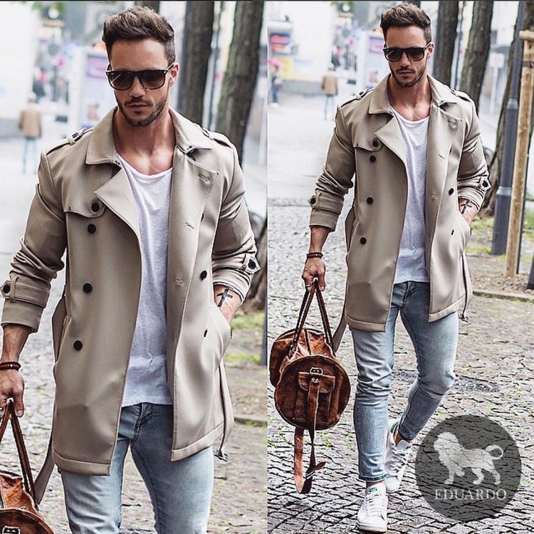 Street Style man тренч