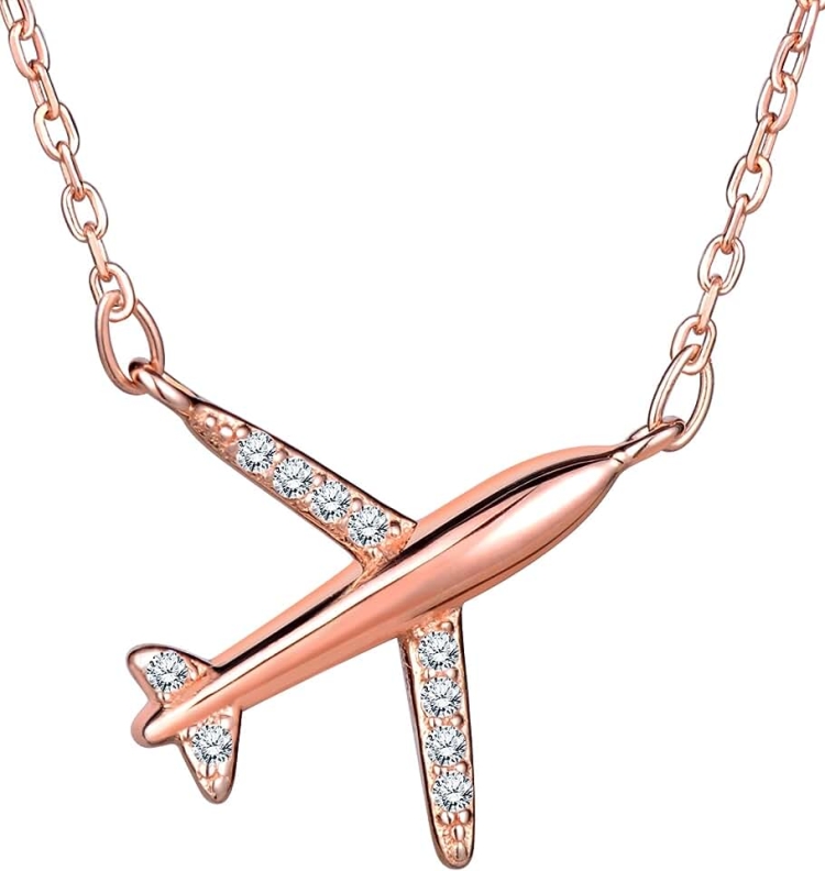 Кулон самолет из золота