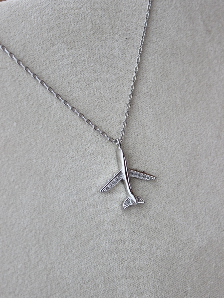 Подвеска самолет серебро