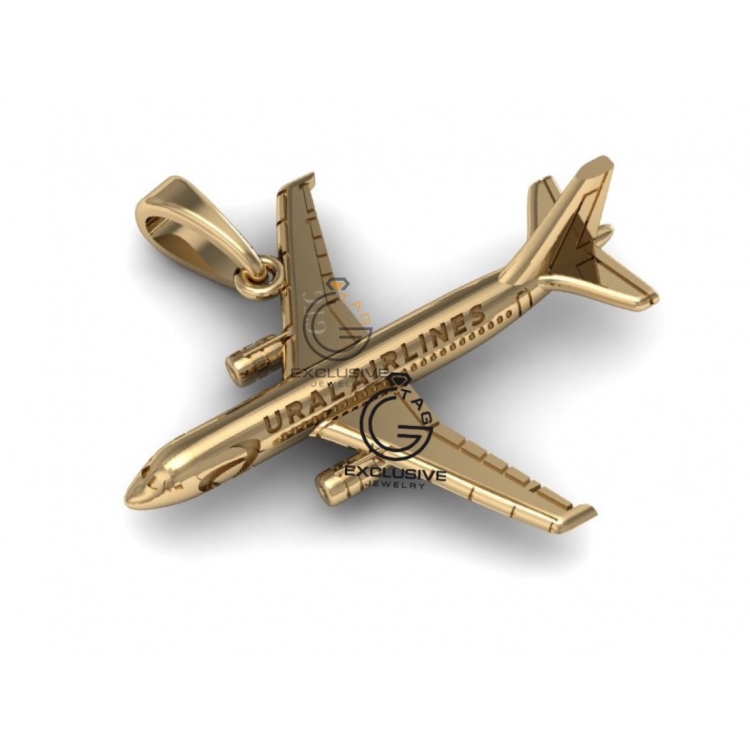 Золотая подвеска самолетик