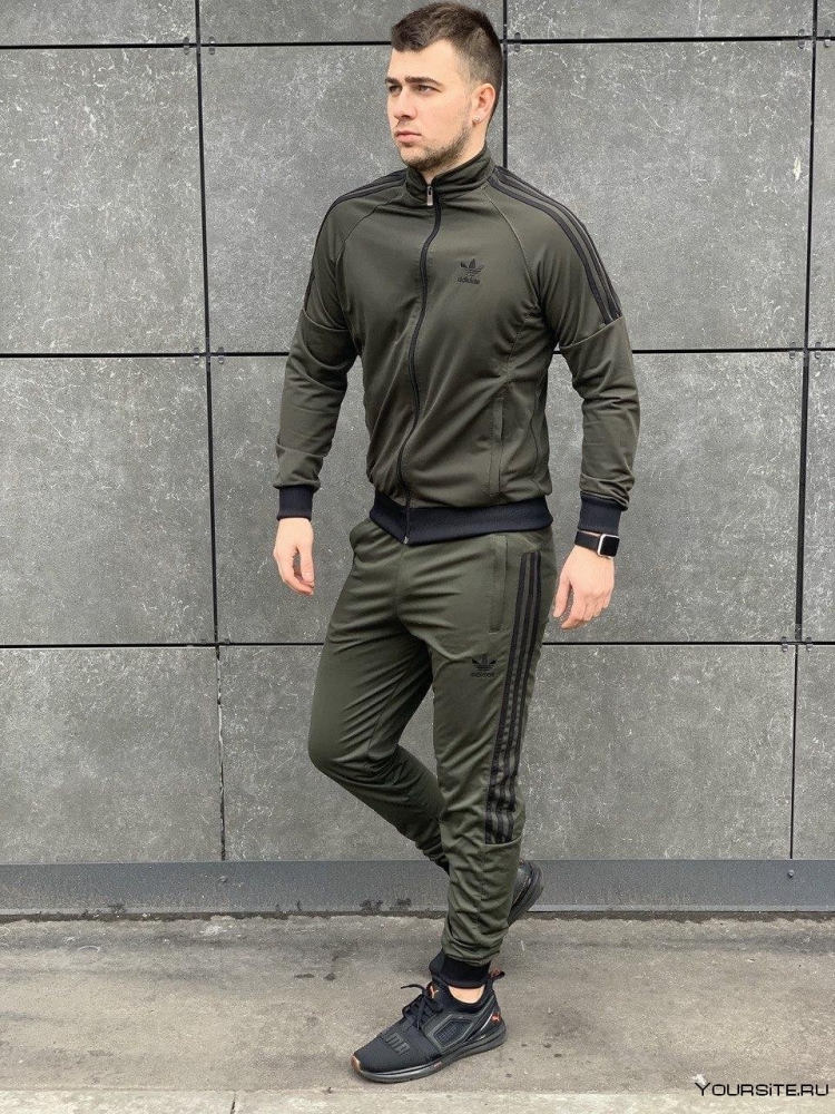 Спортивный костюм хаки мужской adidas