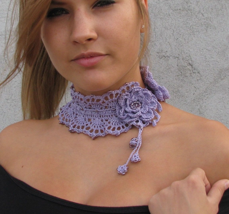 Вязаный чокер